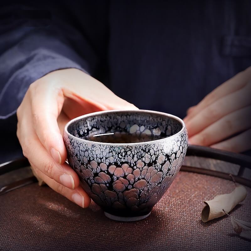 Blue Feather Jianzhan Tenmoku Tea Cup