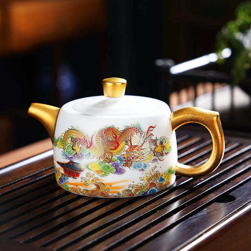 Golden Dragon Tenmoku Jian Zhan Teapot