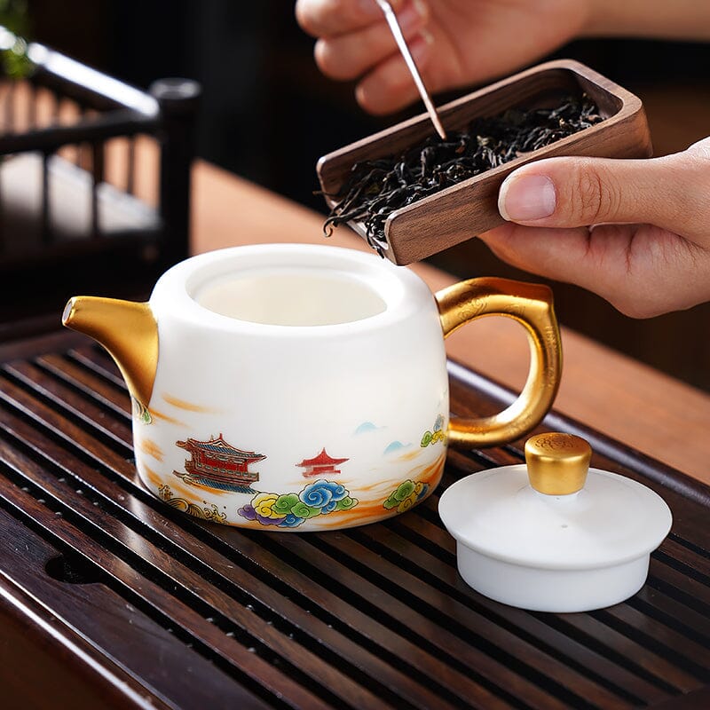 Golden Dragon Tenmoku Jian Zhan Teapot