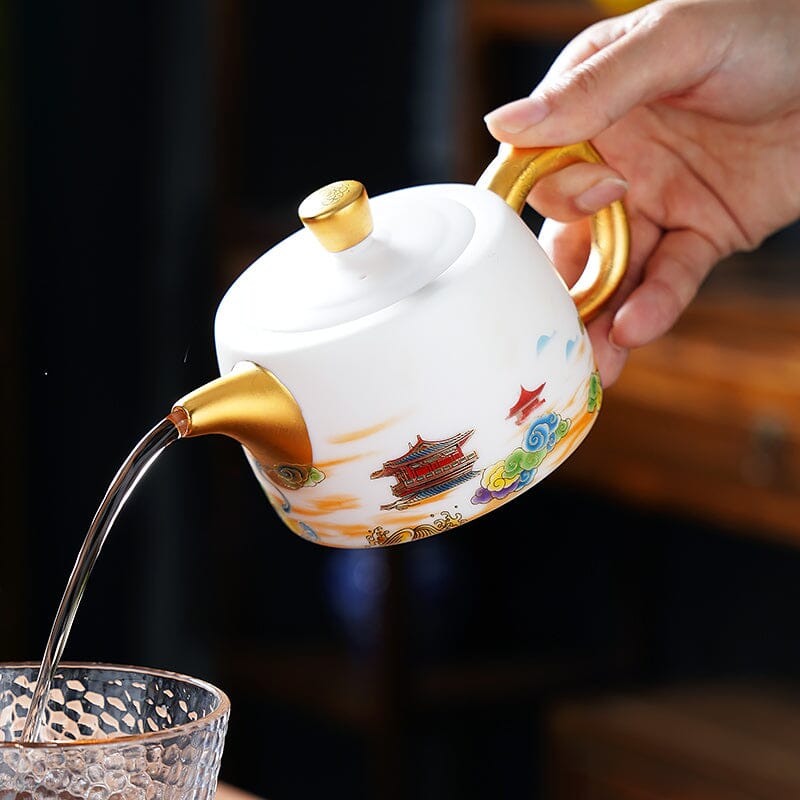 Golden Dragon Tenmoku Jian Zhan Teapot