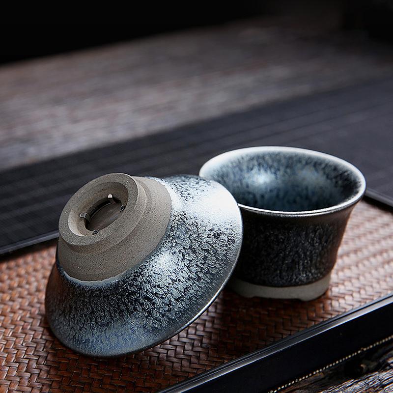 Flowery Tenmoku Jian Zhan Tea Set