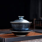 Flowery Tenmoku Jian Zhan Tea Set