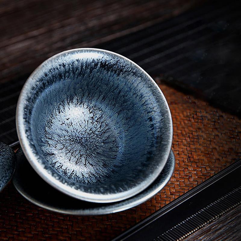 Flowery Tenmoku Jian Zhan Tea Set