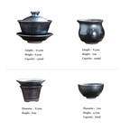 Flowery Tenmoku Jian Zhan Tea Set