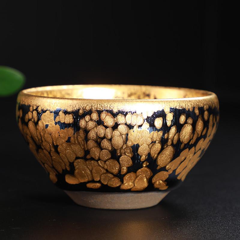 Gold Spot Jian Zhan Tenmoku Tea Cup