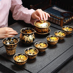 Gold Spots Tenmoku Jian Zhan Tea Set