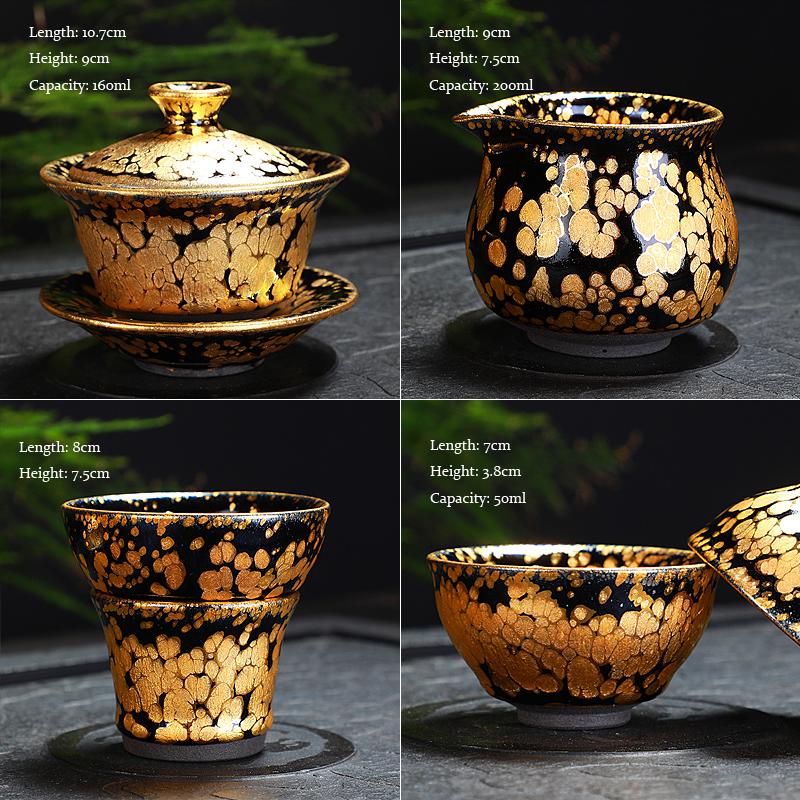 Gold Spots Tenmoku Jian Zhan Tea Set