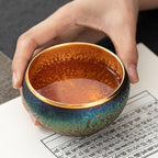 Golden Satori Jian Zhan Tenmoku Tea Cup