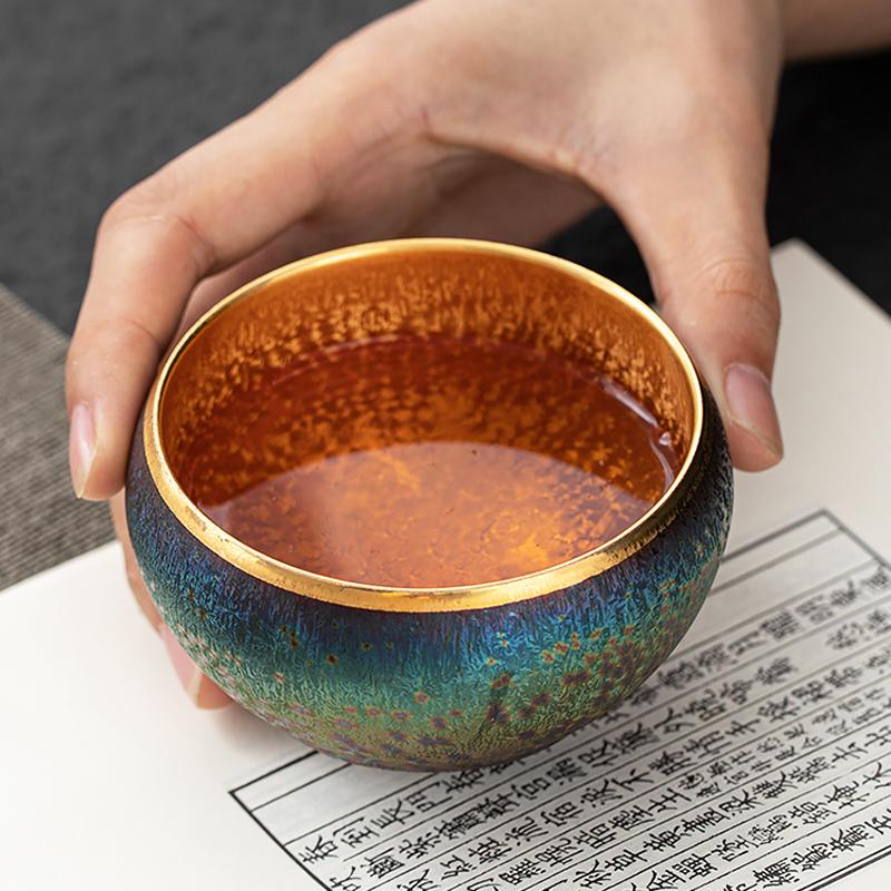 Golden Satori Jian Zhan Tenmoku Tea Cup