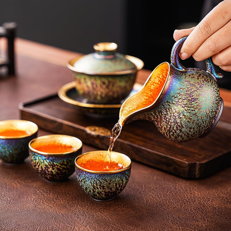 Golden Tenmoku Jian Zhan Tea Set