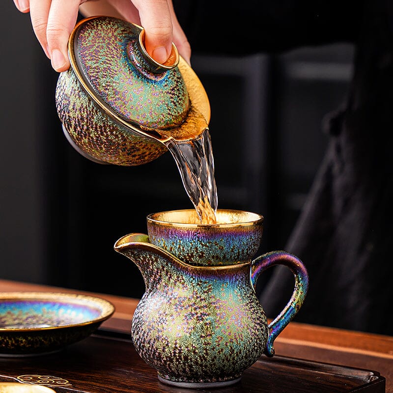 Golden Tenmoku Jian Zhan Tea Set