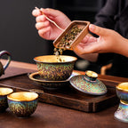 Golden Tenmoku Jian Zhan Tea Set