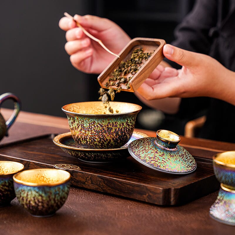 Golden Tenmoku Jian Zhan Tea Set