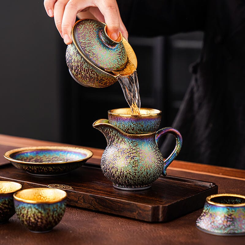 Golden Tenmoku Jian Zhan Tea Set