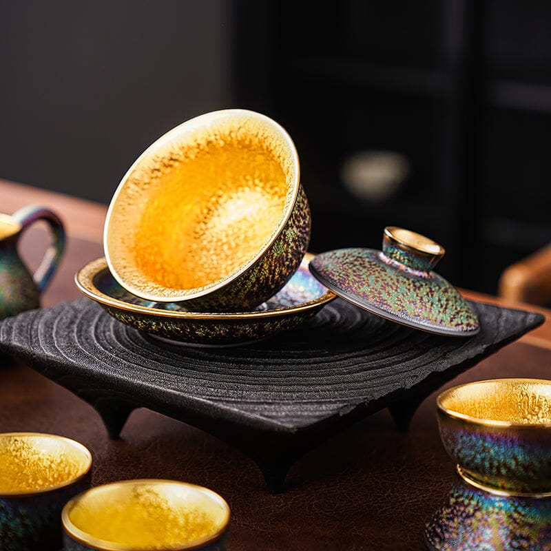 Golden Tenmoku Jian Zhan Tea Set