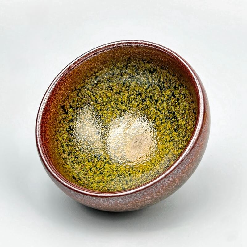 Matcha Green Jian Zhan Tenmoku Tea Cup Flat