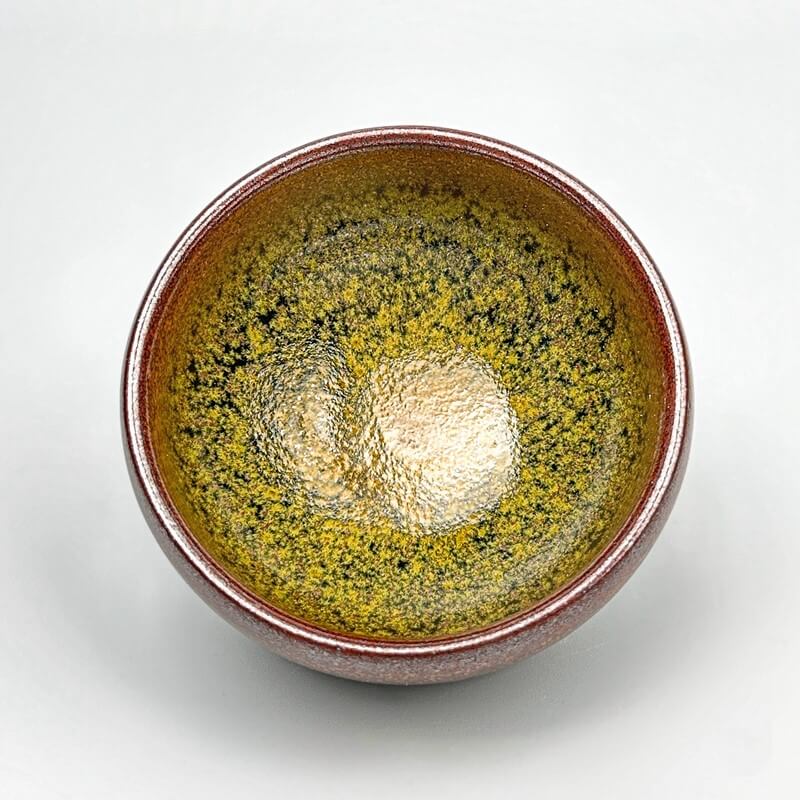 Matcha Green Jian Zhan Tenmoku Tea Cup Flat