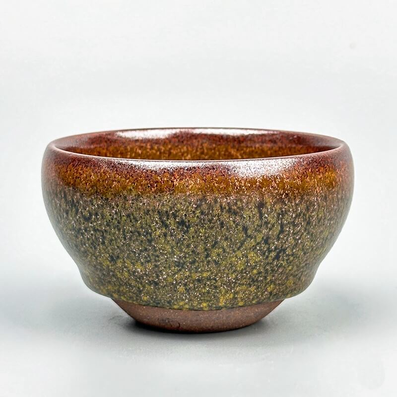 Matcha Green Jian Zhan Tenmoku Tea Cup Flat
