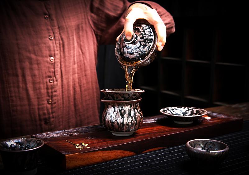 Volcano Tenmoku Jian Zhan Tea Set