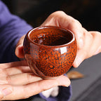 orange glazed sake set