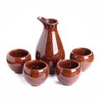 orange glazed sake set