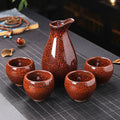 orange glazed sake set