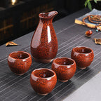 orange glazed sake set