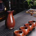 orange glazed sake set