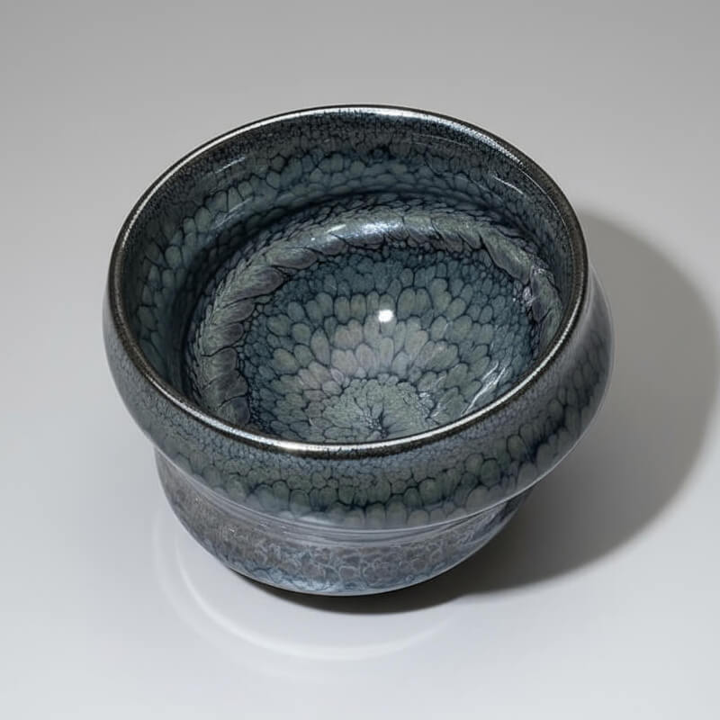 Partridge Jianzhan Tenmoku Glaze Chawan Tea Bowl