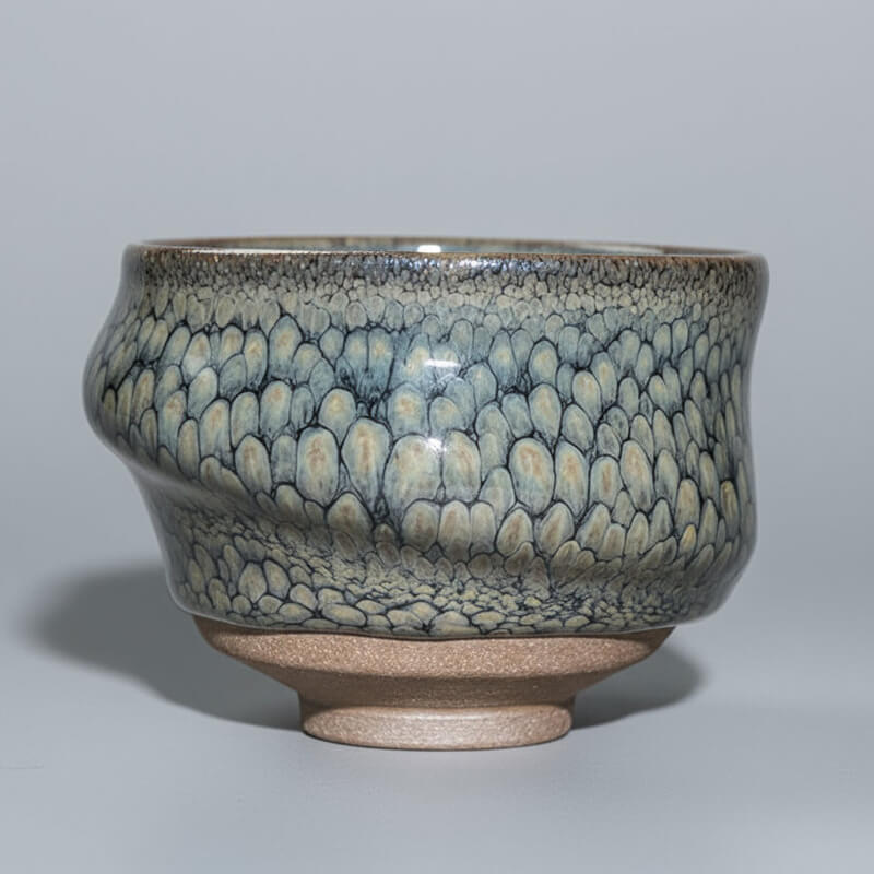 Partridge Jianzhan Tenmoku Glaze Chawan Tea Bowl