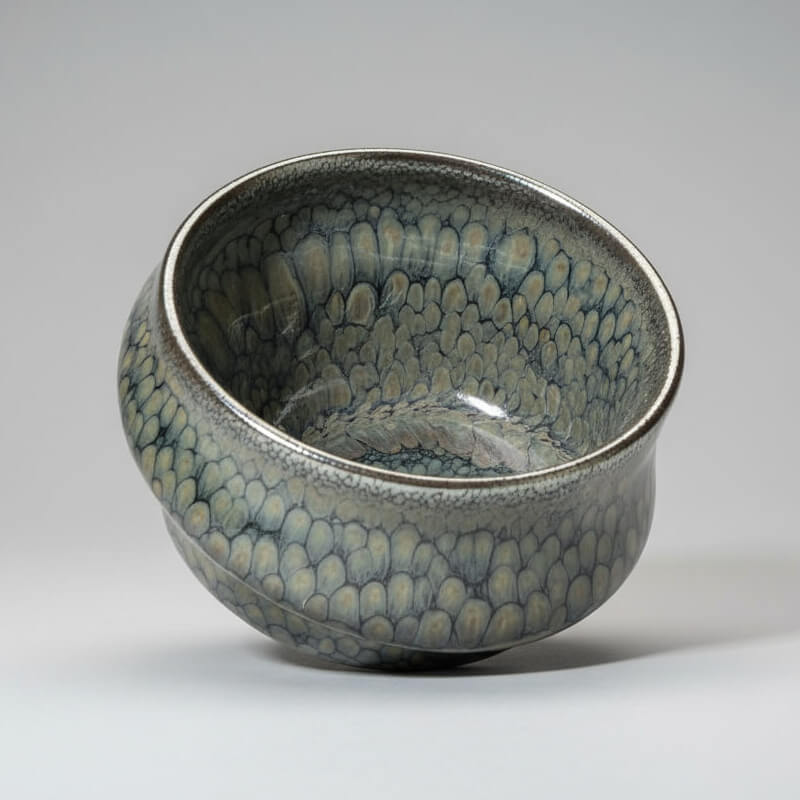 Partridge Jianzhan Tenmoku Glaze Chawan Tea Bowl