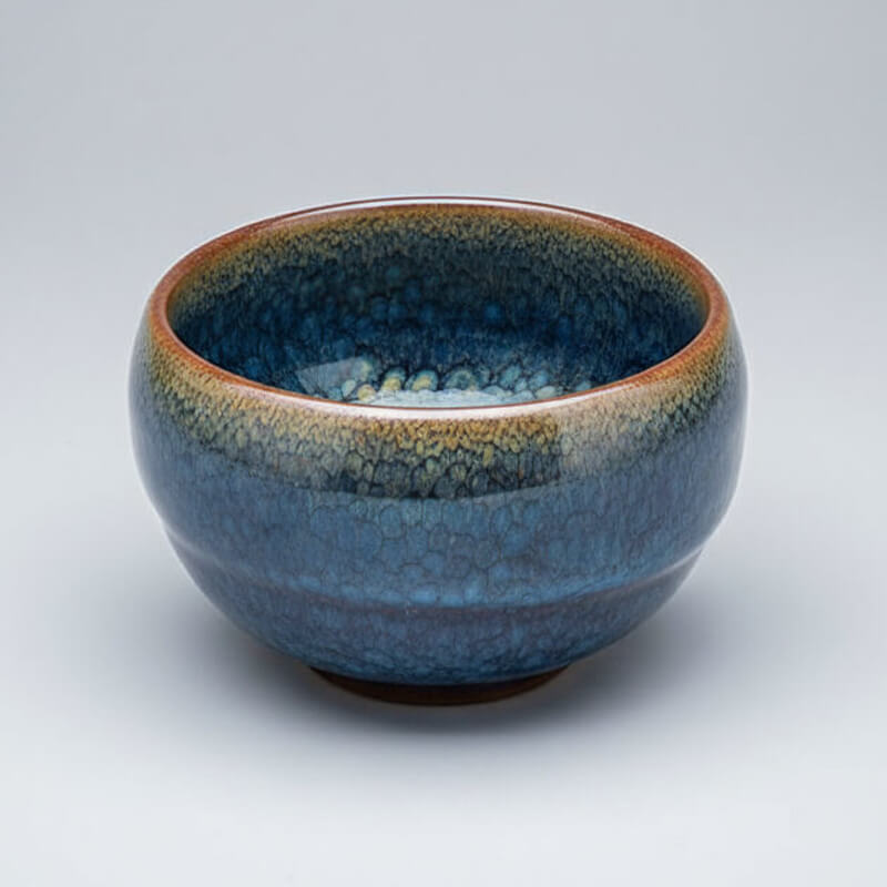 Partridge Jianzhan Tenmoku Glaze Pottery Tea Bowl