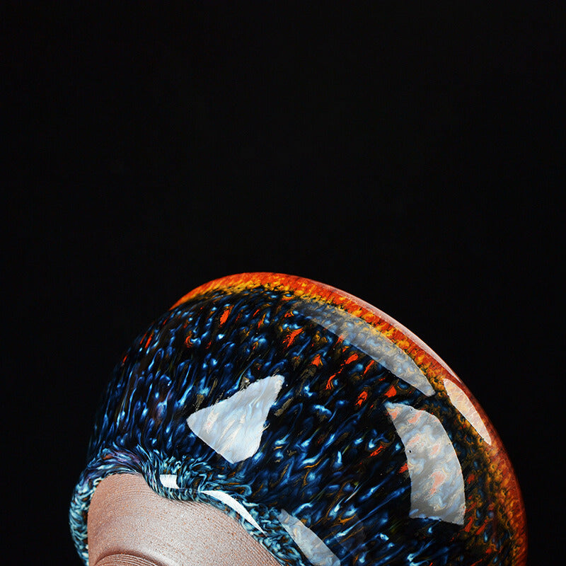 Blue Peacock Jianzhan Tenmoku Tea Bowl