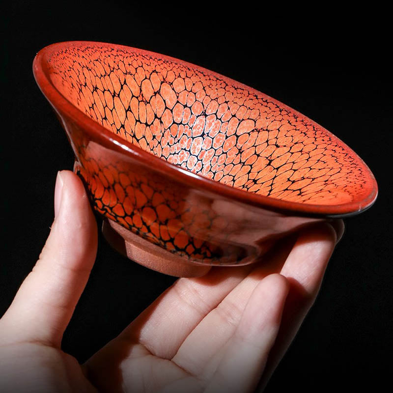 Red Partridge Jian Zhan Tenmoku Tea Cup