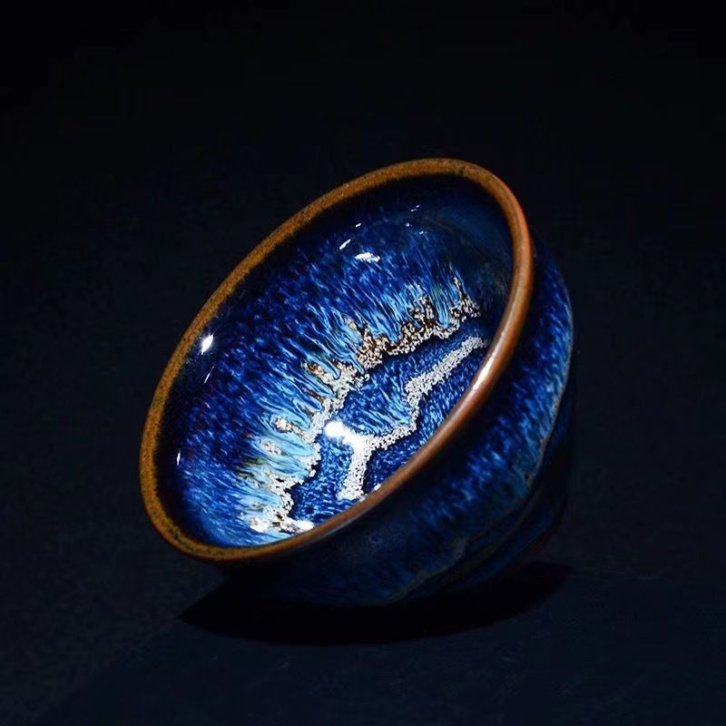 Snow Coiling Dragon Tenmoku Jian Zhan Tea Cup