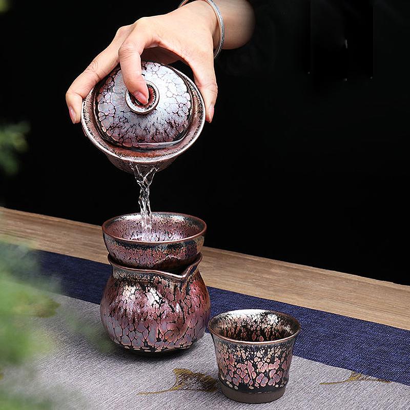 Sunset Tenmoku Jian Zhan Tea Set