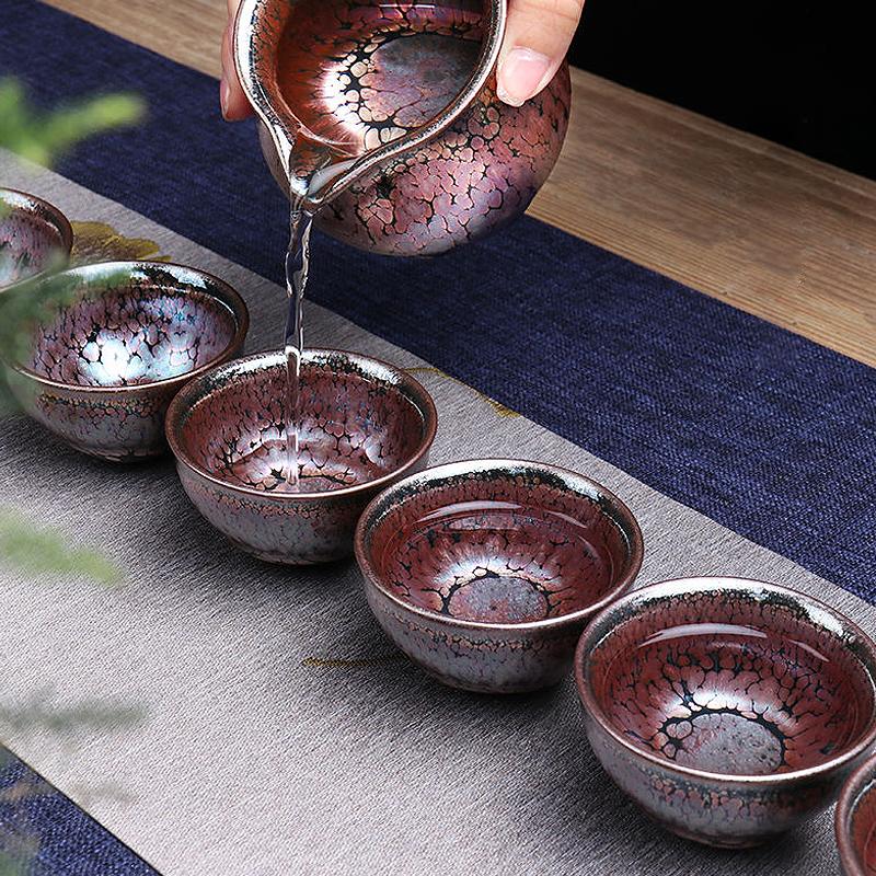 Sunset Tenmoku Jian Zhan Tea Set