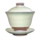 White Shell Tenmoku Gaiwan Jian Zhan Handmade Lidded Tea Cup