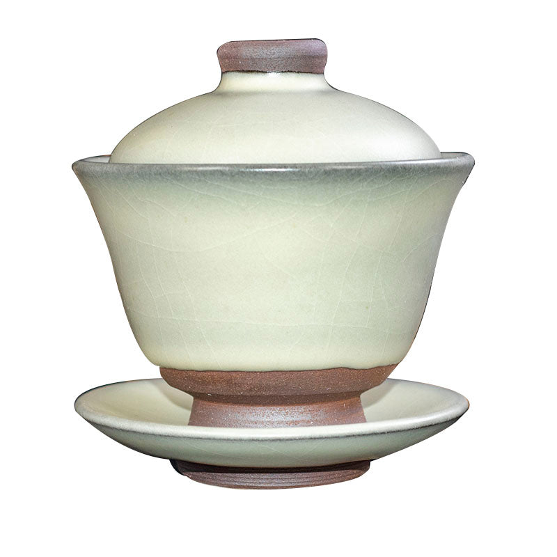 White Shell Tenmoku Gaiwan Jian Zhan Handmade Lidded Tea Cup