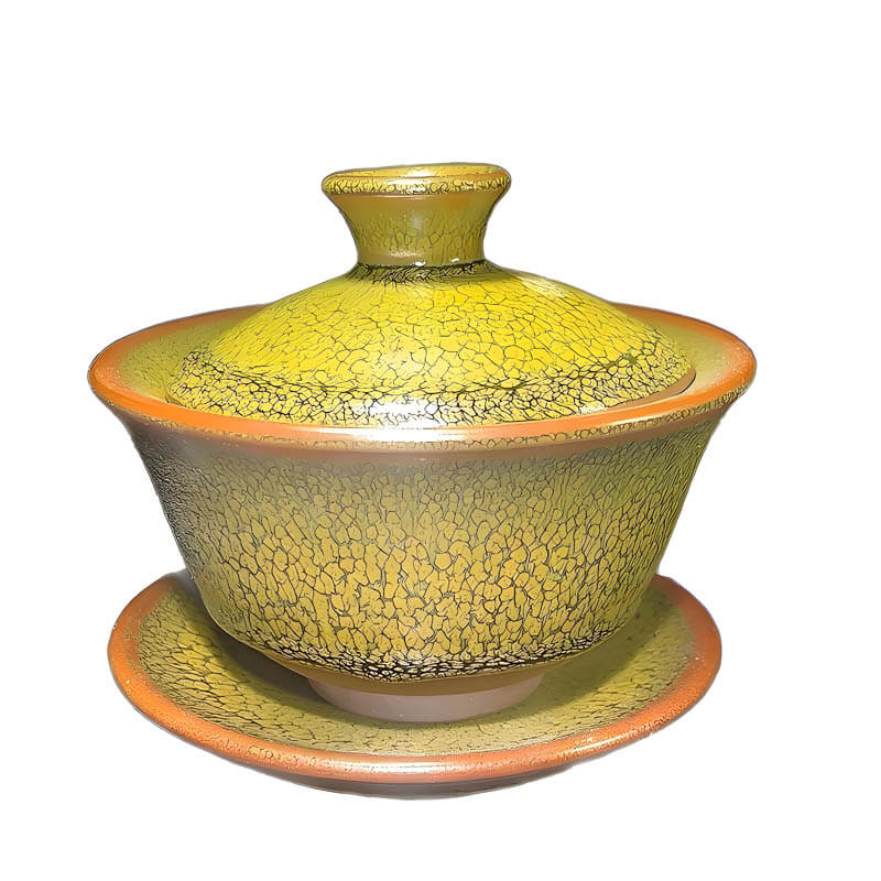 Matcha Green Tenmoku Gaiwan Jian Zhan Handmade Lidded Tea Cup