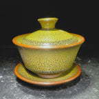 Matcha Green Tenmoku Gaiwan Jian Zhan Handmade Lidded Tea Cup