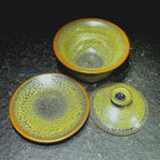Matcha Green Tenmoku Gaiwan Jian Zhan Handmade Lidded Tea Cup