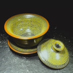 Matcha Green Tenmoku Gaiwan Jian Zhan Handmade Lidded Tea Cup
