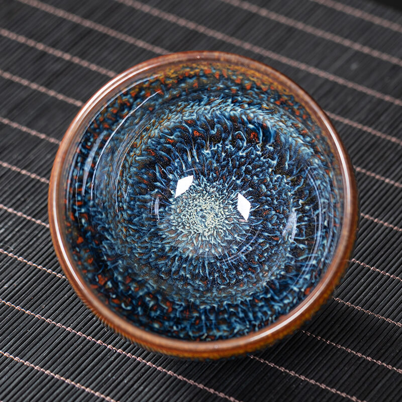 Twisted Ceramic Jianzhan Tenmoku Tea Bowl / Cup