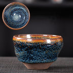 Twisted Ceramic Jianzhan Tenmoku Tea Bowl / Cup