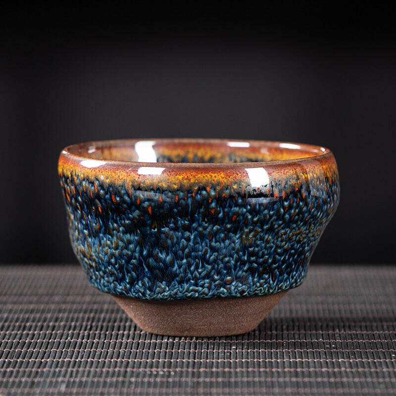 Twisted Ceramic Jianzhan Tenmoku Tea Bowl / Cup