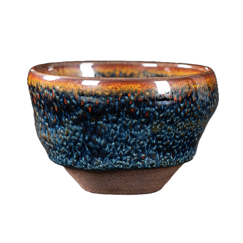 Twisted Ceramic Jianzhan Tenmoku Tea Bowl / Cup