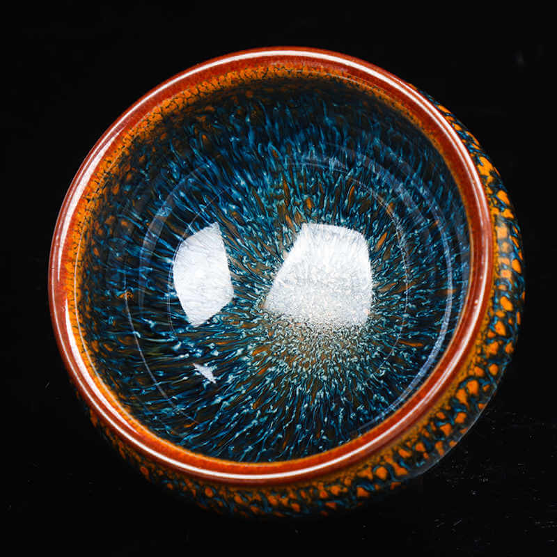 Blue Peacock Jianzhan Tenmoku Tea Cup