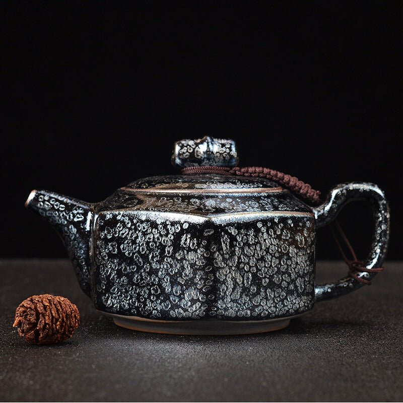 Tenmoku_Jianzhan_Oil_Spot_DuoBian_Teapot