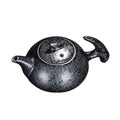 Tenmoku Jianzhan Oil Spot Moon Teapot